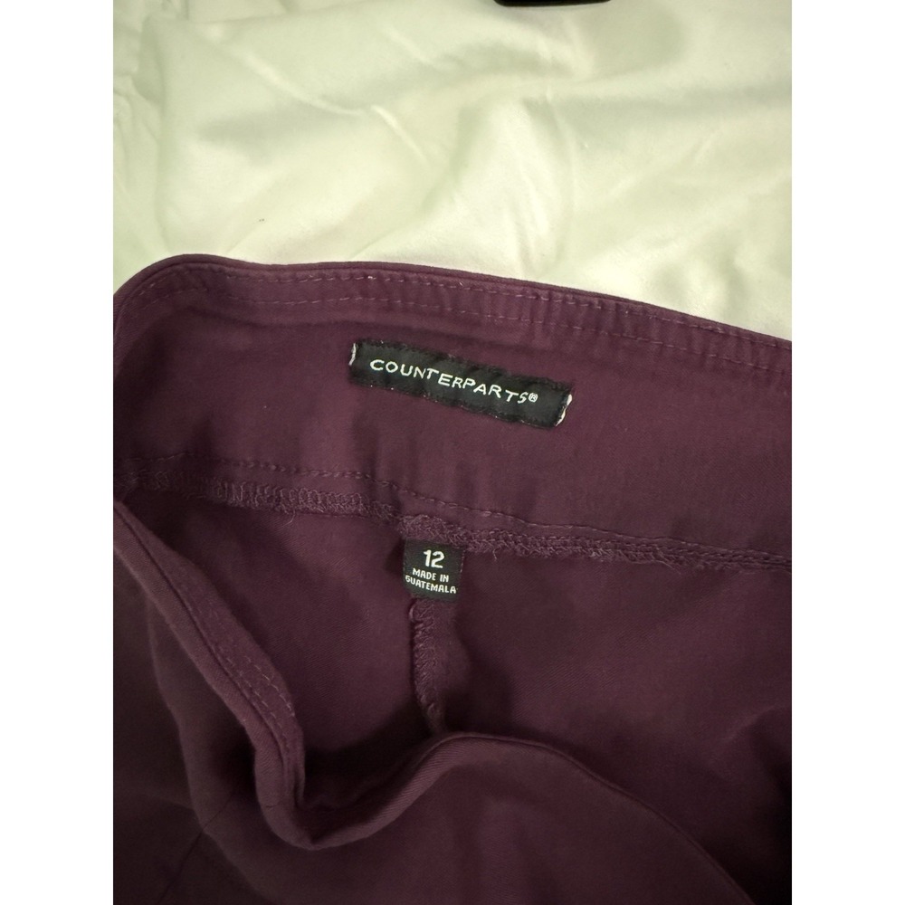Counterparts Women's Size 12 Purple Pull-On Straight Leg Dress Pants Mid Rise - Picture 7 of 8
